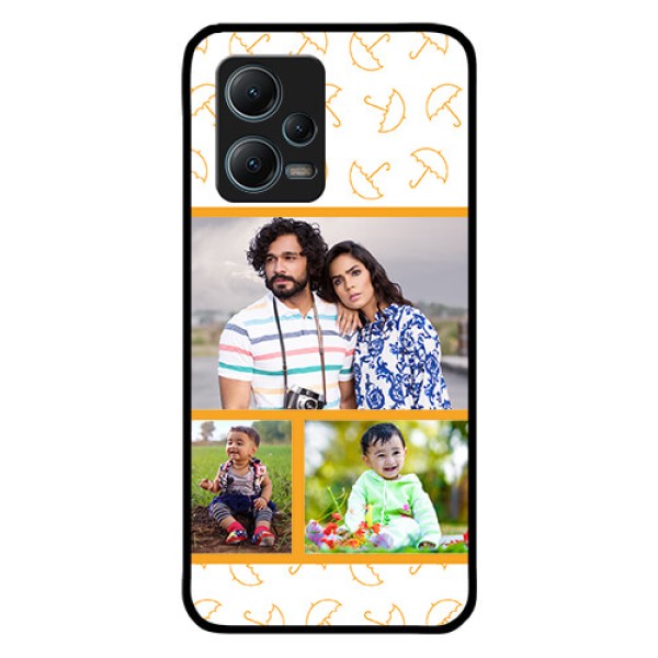 Poco X5 5G Custom Glass Mobile Case - Yellow Pattern Design