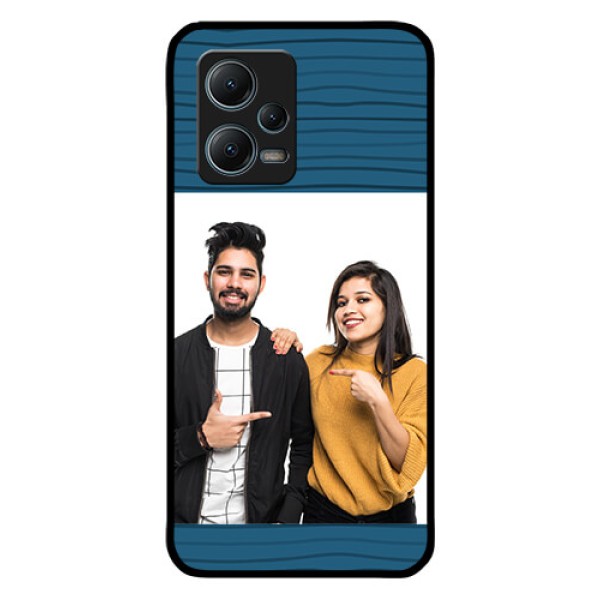 Poco X5 5G Custom Glass Phone Case - Blue Pattern Cover Design