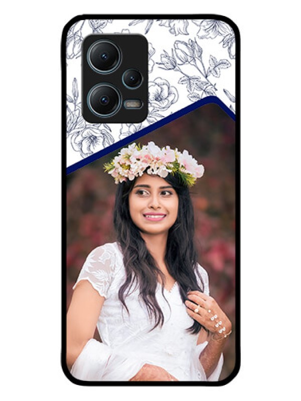 Custom Poco X5 5G Personalized Glass Phone Case - Premium Floral Design