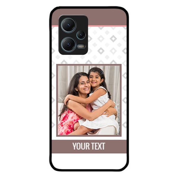 Poco X5 5G Photo Printing on Glass Case - Simple Diamond Design