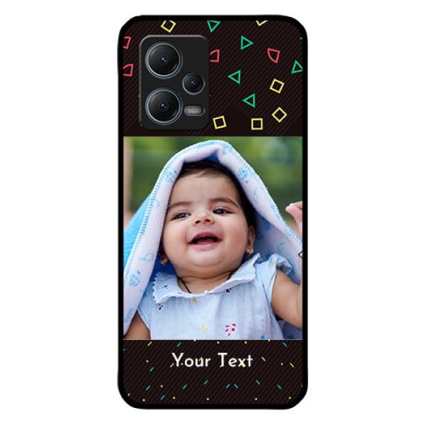 Poco X5 5G Custom Glass Phone Case - with confetti birthday design Poco X5 5G Custom Glass Phone Case - with confetti birthday design