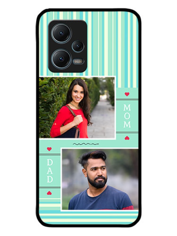 Custom Poco X5 5G Custom Glass Phone Case - Mom & Dad Pic Design