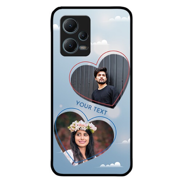 Poco X5 5G Custom Glass Mobile Case - Blue Color Couple Design
