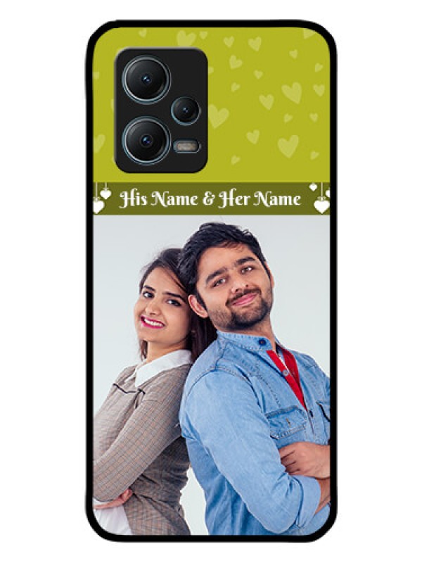 Custom Poco X5 5G Custom Glass Phone Case - You & Me Heart Design