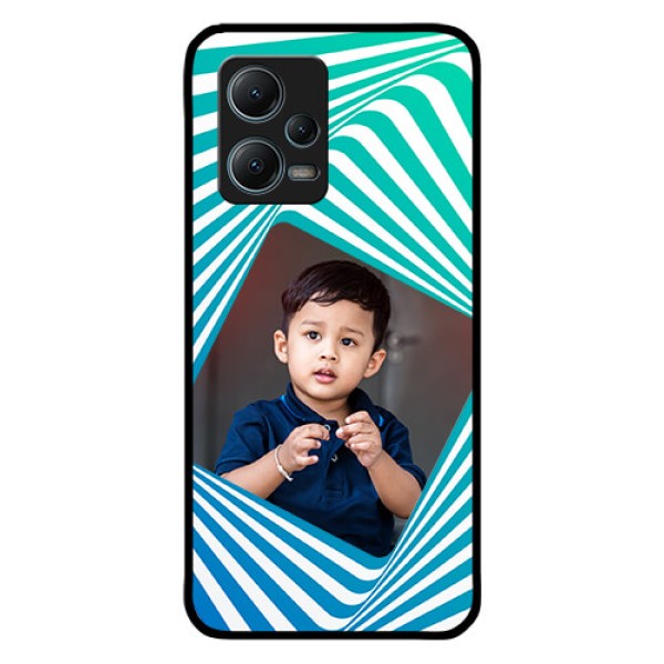 Poco X5 5G Personalized Glass Phone Case - Abstract Spiral Design