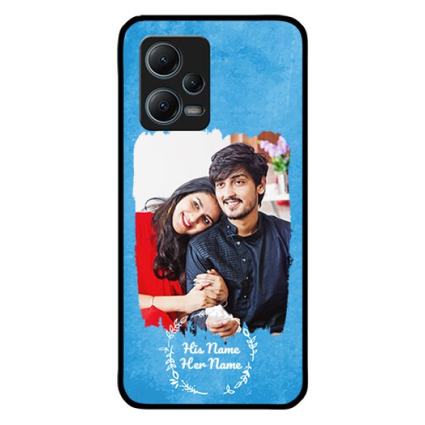Poco X5 5G Custom Glass Phone Case - Blue Color Vintage Design Poco X5 5G Custom Glass Phone Case - Blue Color Vintage Design