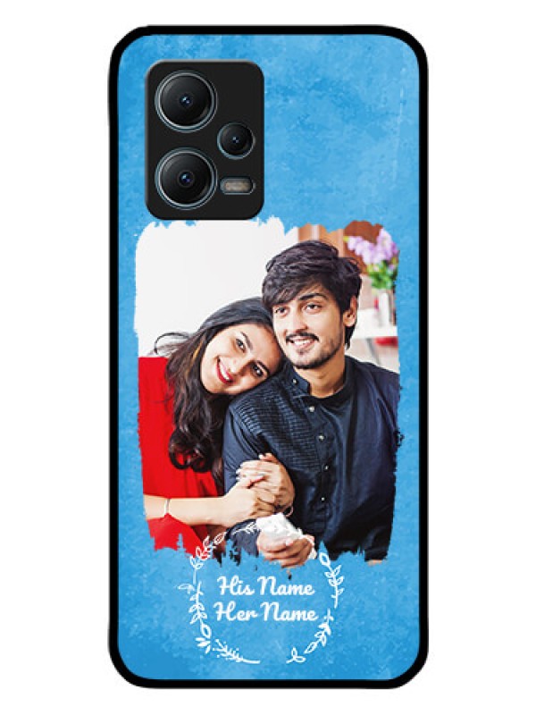 Custom Poco X5 5G Custom Glass Phone Case - Blue Color Vintage Design