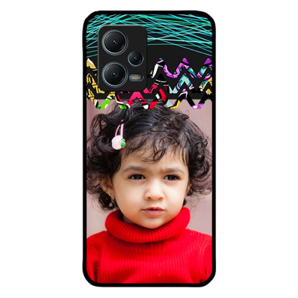 Poco X5 5G Personalized Glass Phone Case - Neon Abstract Design