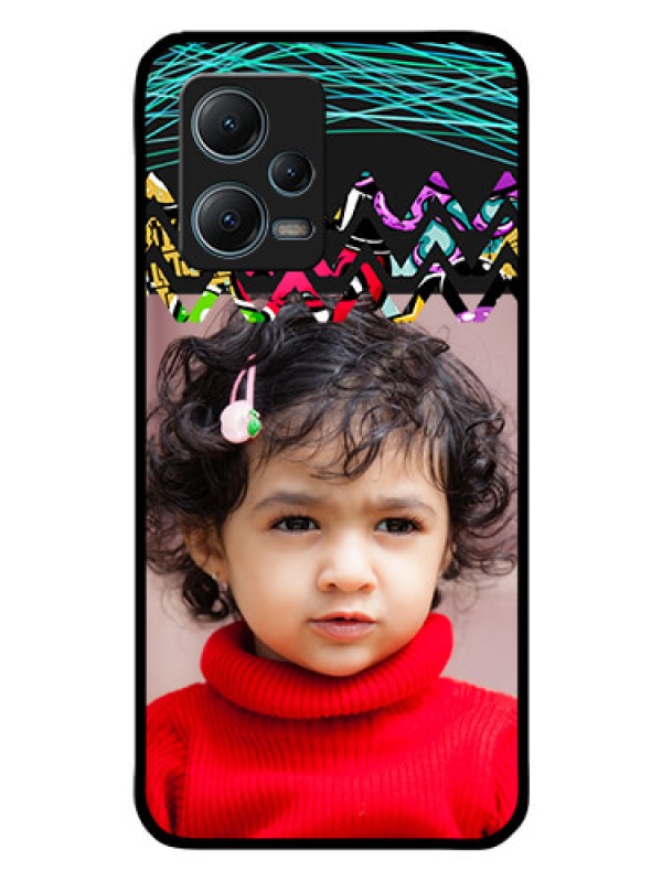 Custom Poco X5 5G Personalized Glass Phone Case - Neon Abstract Design