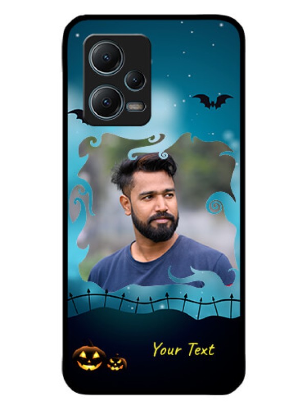 Custom Poco X5 5G Custom Glass Phone Case - Halloween frame design