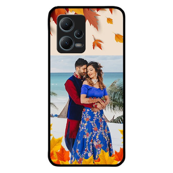Poco X5 5G Photo Printing on Glass Case - Autumn Maple Leaves Design Poco X5 5G Photo Printing on Glass Case - Autumn Maple Leaves Design