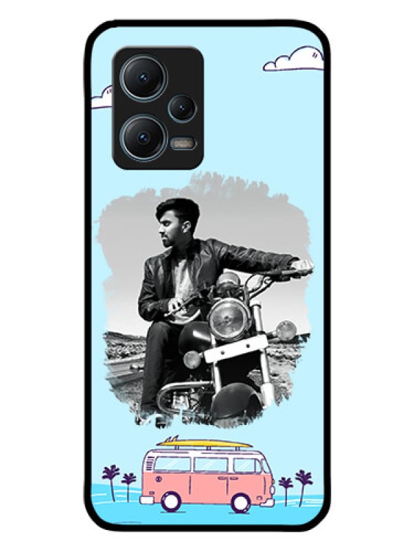 Custom Poco X5 5G Photo Printing on Glass Case - Travel & Adventure Design