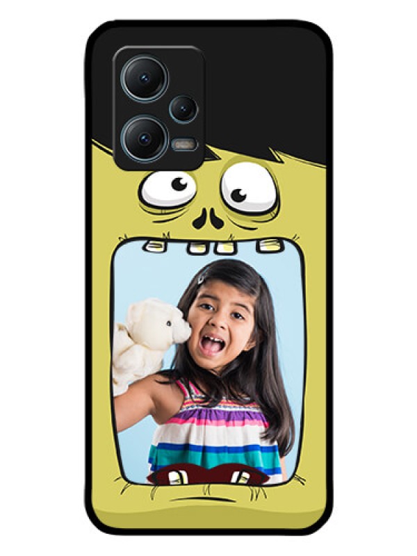Custom Poco X5 5G Personalized Glass Phone Case - Cartoon monster back case Design
