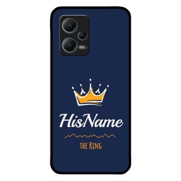 Poco X5 5G Glass Phone Case King with Name