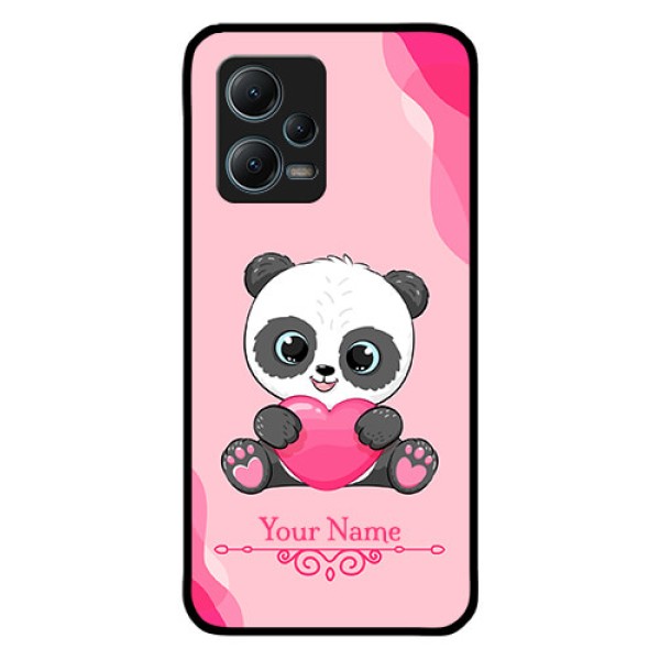 Poco X5 5G Custom Glass Mobile Case - Cute Panda Design