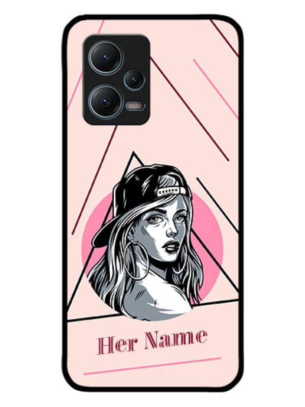 Custom Poco X5 5G Personalized Glass Phone Case - Rockstar Girl Design