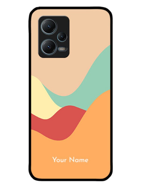 Custom Poco X5 5G Personalized Glass Phone Case - Ocean Waves Multi-colour Design