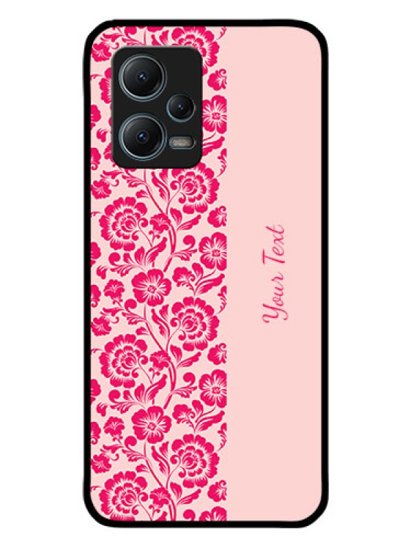 Custom Poco X5 5G Custom Glass Phone Case - Attractive Floral Pattern Design