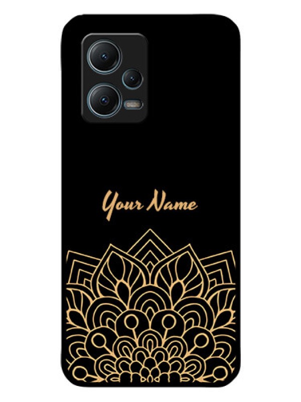 Custom Poco X5 5G Custom Glass Phone Case - Golden mandala Design