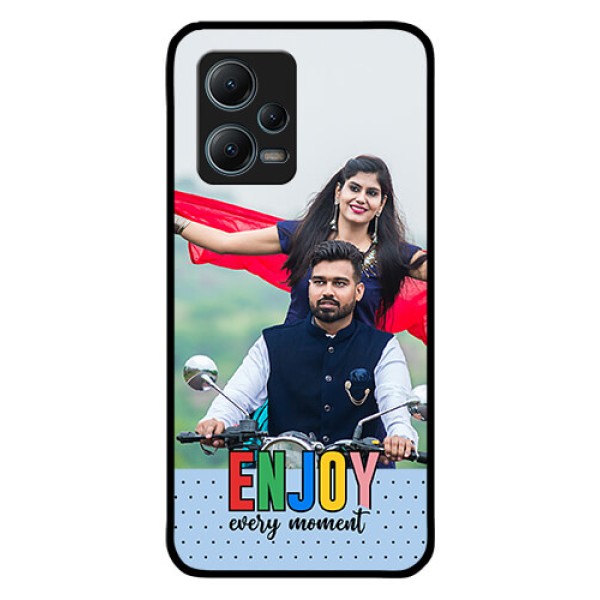 Poco X5 5G Photo Printing on Glass Case - Enjoy Every Moment Design Poco X5 5G Photo Printing on Glass Case - Enjoy Every Moment Design