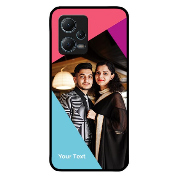 Poco X5 5G Custom Glass Mobile Case - Stacked Triple colour Design Poco X5 5G Custom Glass Mobile Case - Stacked Triple colour Design