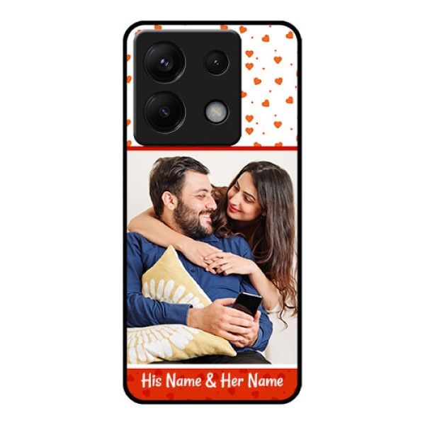 Poco X6 5G Custom Glass Phone Case - Orange Love Symbol Design