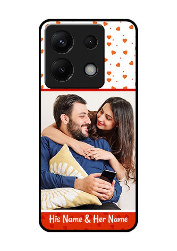 Poco X6 5G Custom Glass Phone Case - Orange Love Symbol Design