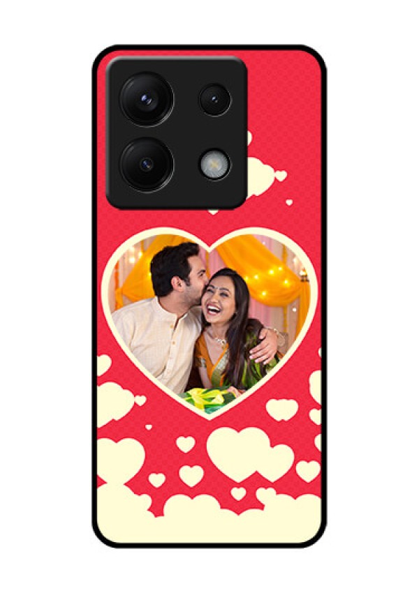 Poco X6 5G Custom Glass Phone Case - Love Symbols Phone Cover Design