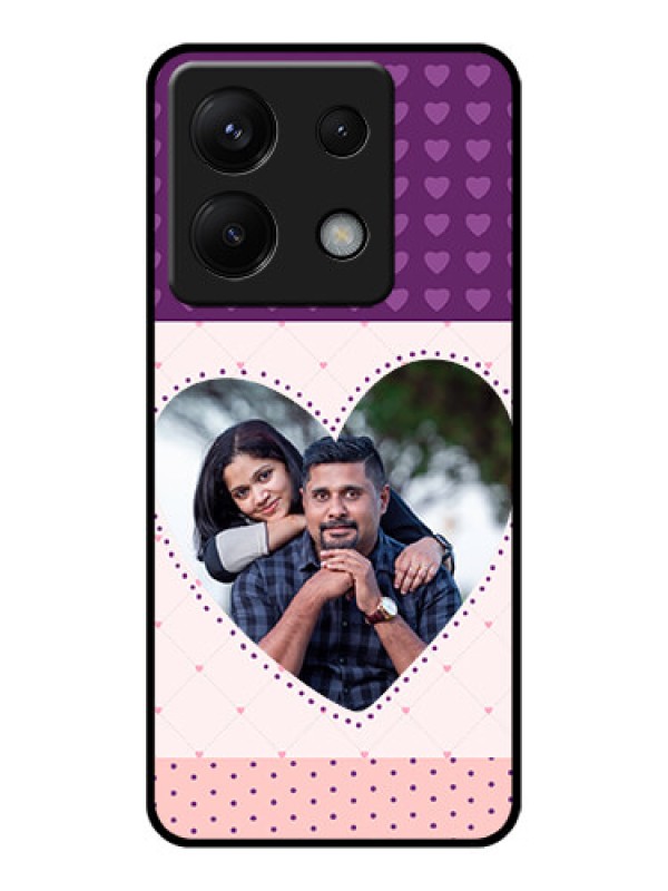 Custom Poco X6 5G Custom Glass Phone Case - Violet Love Dots Design