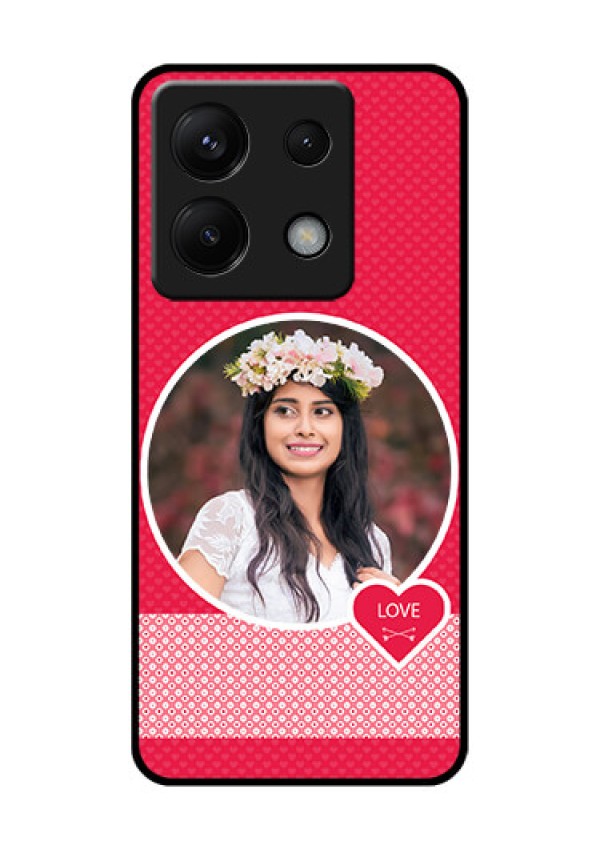 Poco X6 5G Custom Glass Phone Case - Pink Color Pattern Design