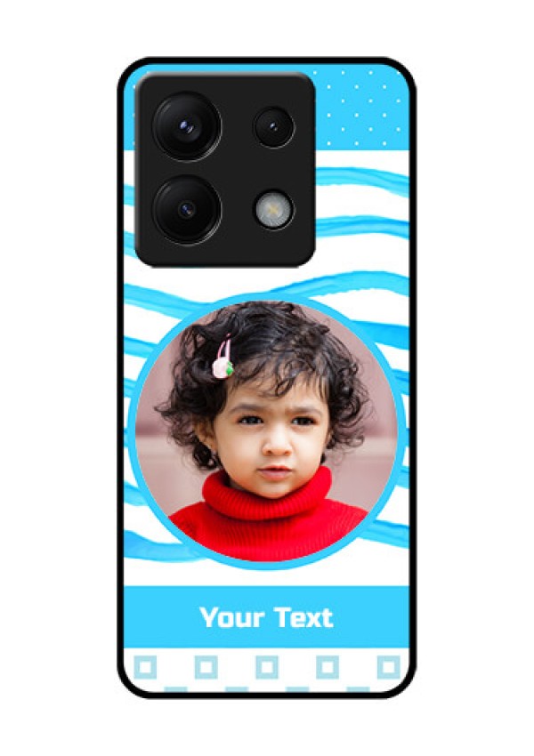 Poco X6 5G Custom Glass Phone Case - Simple Blue Case Design