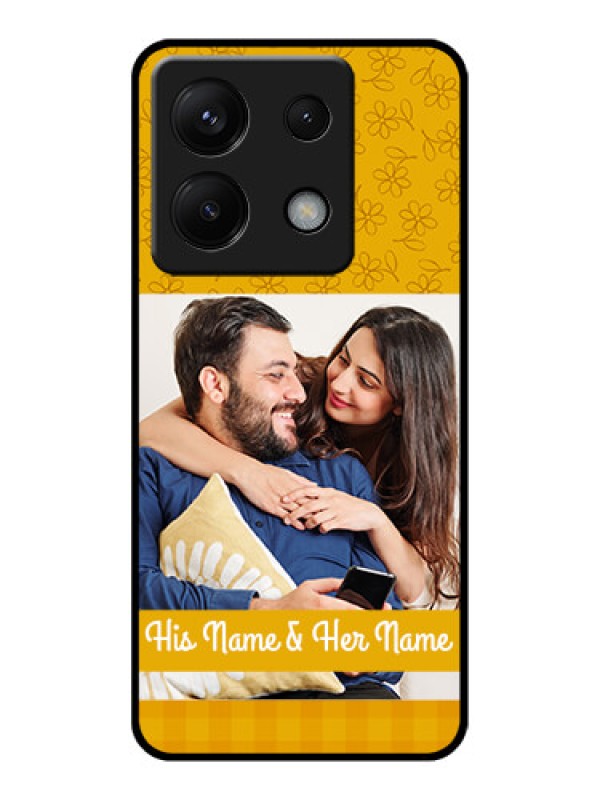 Custom Poco X6 5G Custom Glass Phone Case - Yellow Floral Design