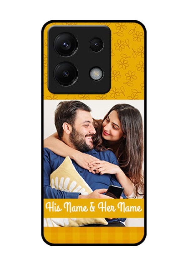 Poco X6 5G Custom Glass Phone Case - Yellow Floral Design