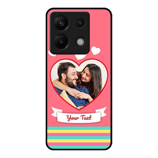 Poco X6 5G Custom Glass Phone Case - Love Shapes Doodle Design
