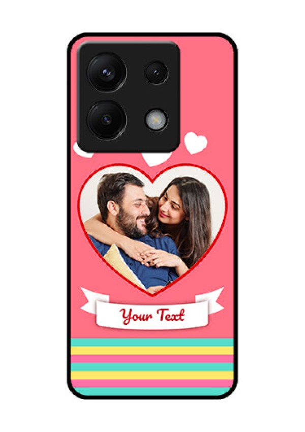 Poco X6 5G Custom Glass Phone Case - Love Shapes Doodle Design