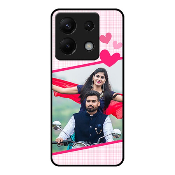 Poco X6 5G Custom Glass Phone Case - Love Shape Heart Design
