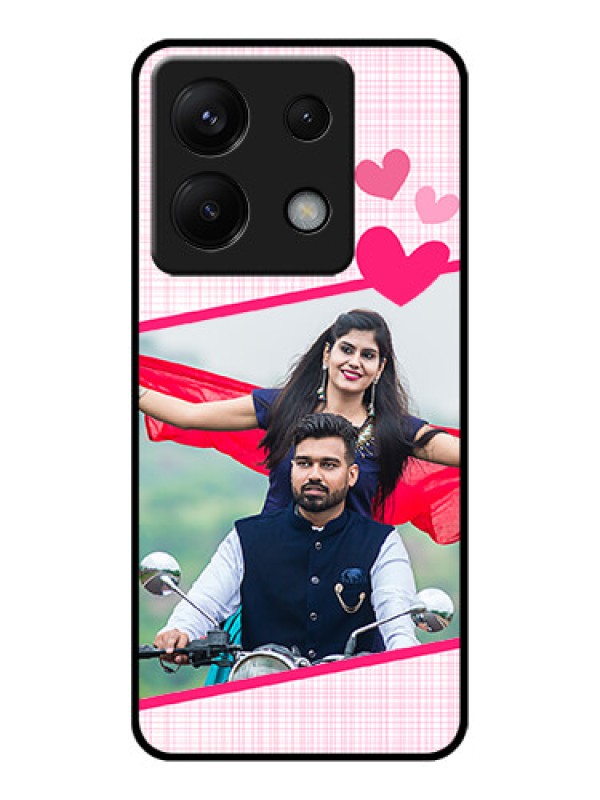 Custom Poco X6 5G Custom Glass Phone Case - Love Shape Heart Design