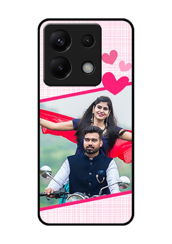 Poco X6 5G Custom Glass Phone Case - Love Shape Heart Design