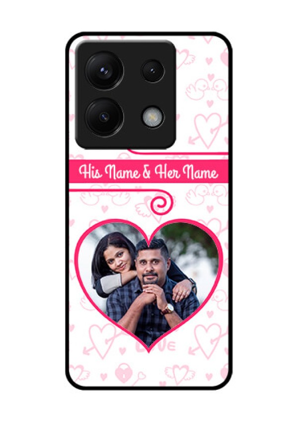 Poco X6 5G Custom Glass Phone Case - Heart Shape Love Design