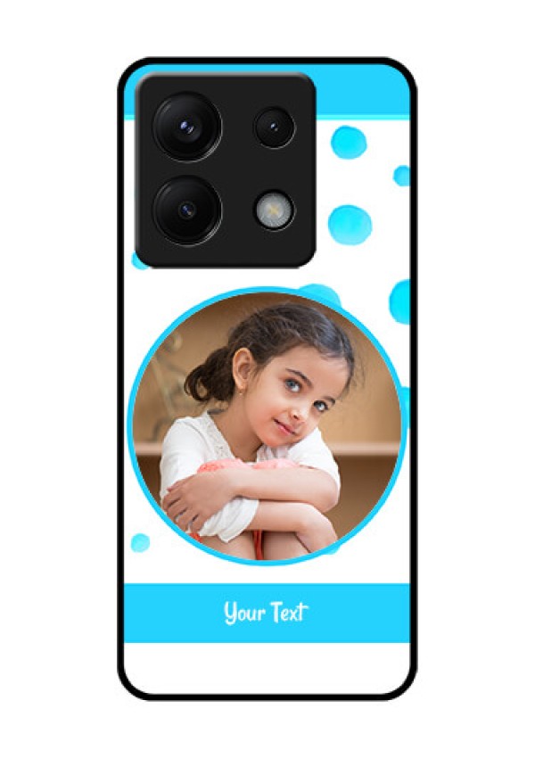 Poco X6 5G Custom Glass Phone Case - Blue Bubbles Pattern Design