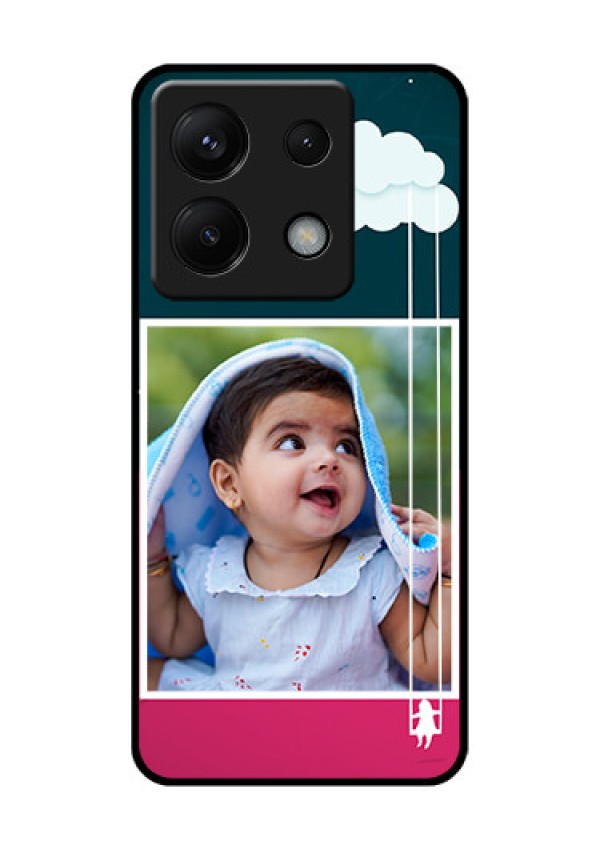 Poco X6 5G Custom Glass Phone Case - Cute Girl With Cloud Design