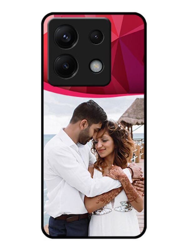 Custom Poco X6 5G Custom Glass Phone Case - Red Abstract Design
