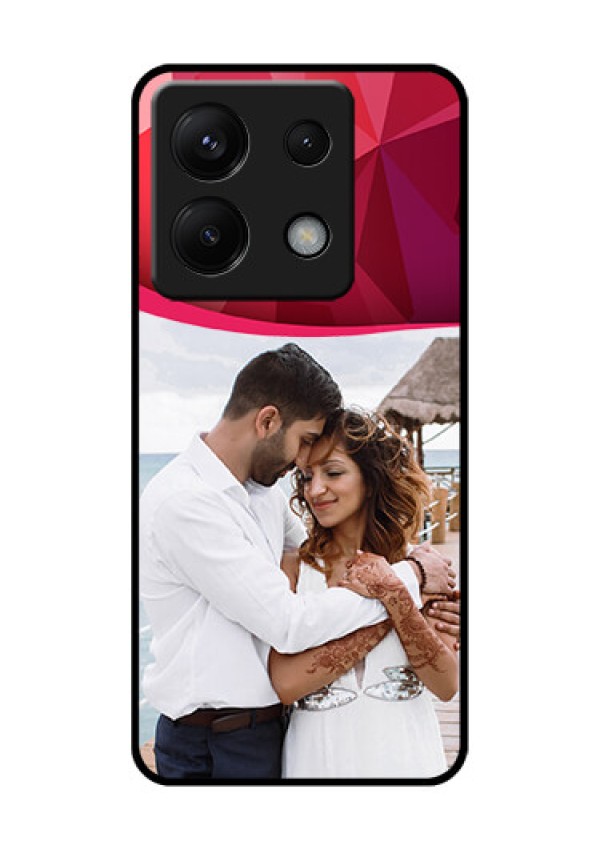 Poco X6 5G Custom Glass Phone Case - Red Abstract Design
