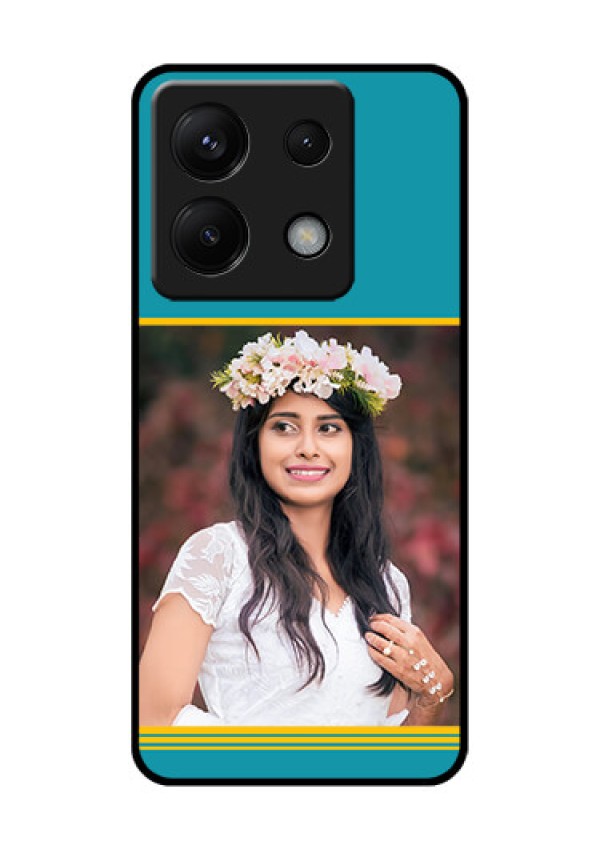 Poco X6 5G Custom Glass Phone Case - Yellow & Blue Design