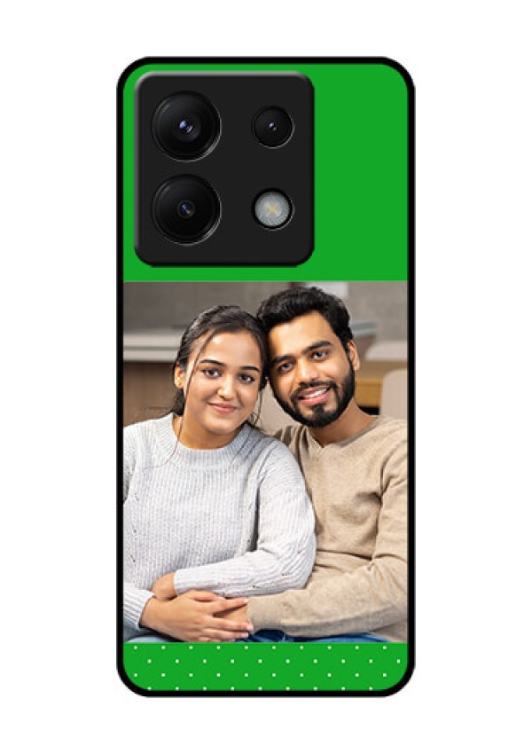 Poco X6 5G Custom Glass Phone Case - Green Pattern Design