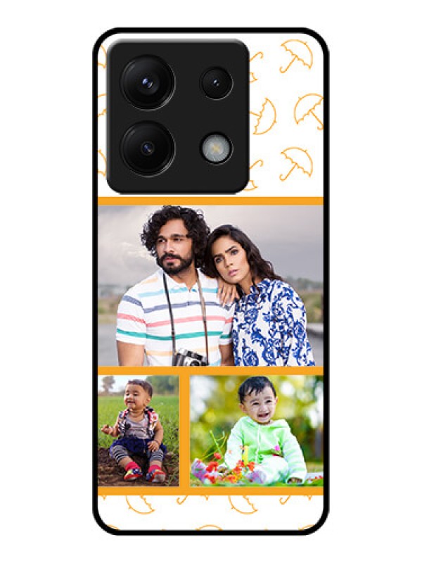 Custom Poco X6 5G Custom Glass Phone Case - Yellow Pattern Design