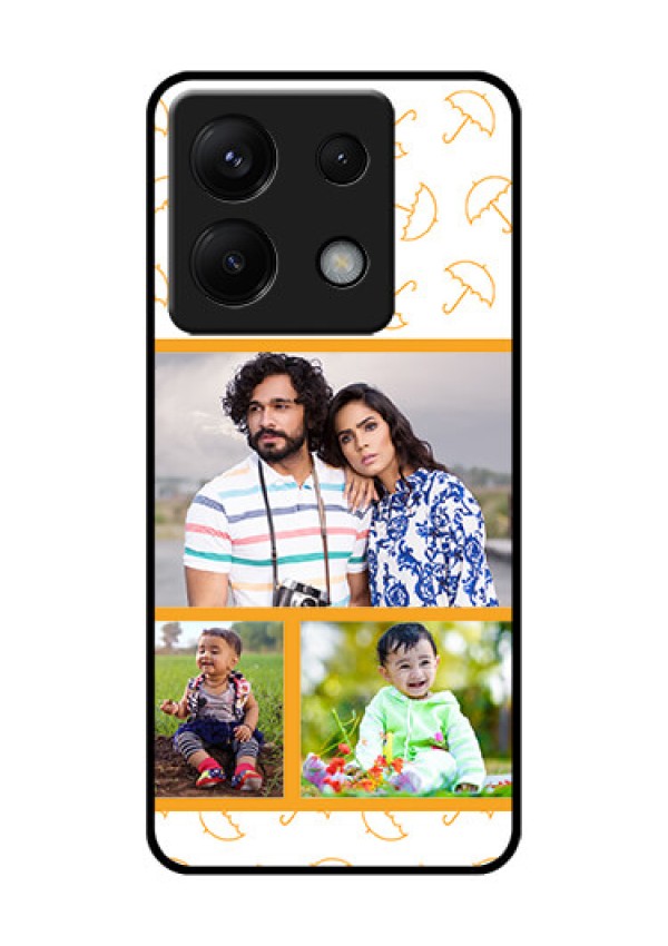 Poco X6 5G Custom Glass Phone Case - Yellow Pattern Design