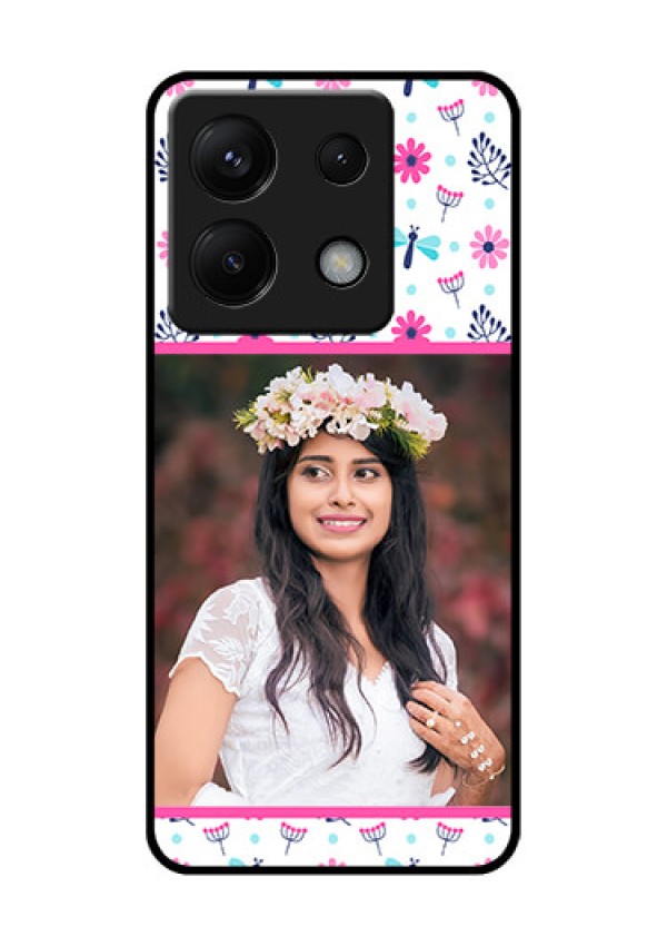 Poco X6 5G Custom Glass Phone Case - Colorful Flower Design