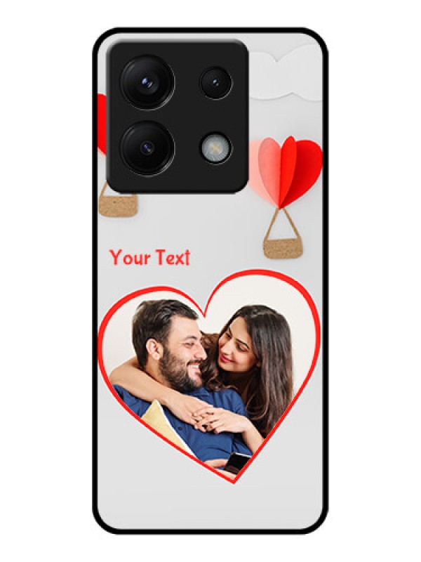 Custom Poco X6 5G Custom Glass Phone Case - Parachute Love Design