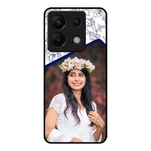 Poco X6 5G Custom Glass Phone Case - Classy Floral Design